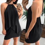 Women Sexy Sleeveless Irregular Dress-DKN Trend