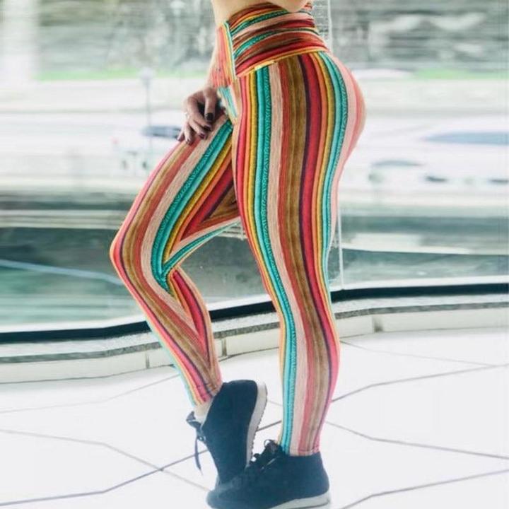Retro Hippy Striped Leggings-DKN Trend