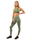 DKN Huntington Set - Leggings & Sports Bra - Olive Green-DKN Trend