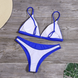 Sexy Triangle Solid Swimsuit Bikini Set-DKN Trend