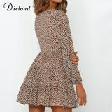 DICLOUD Sexy Leopard V Neck Dress-DKN Trend