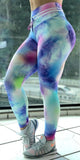 Cotton Candy Print Push Up Workout Leggings-DKN Trend