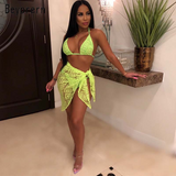 Sexy See Through Neon Florence's Beach Set-DKN Trend