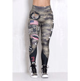 Armed Forces Tummy Control Push Up Print Leggings-DKN Trend