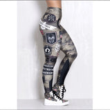 Armed Forces Tummy Control Push Up Print Leggings-DKN Trend